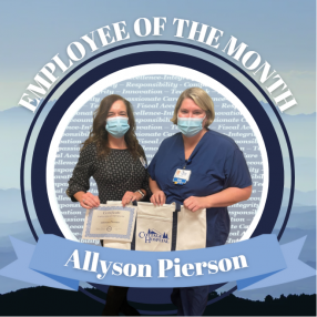 STAFF SPOTLIGHT: November 2021 Employee of the Month is Allyson Pierson, RN, Director of Surgical Services Dept featured image
